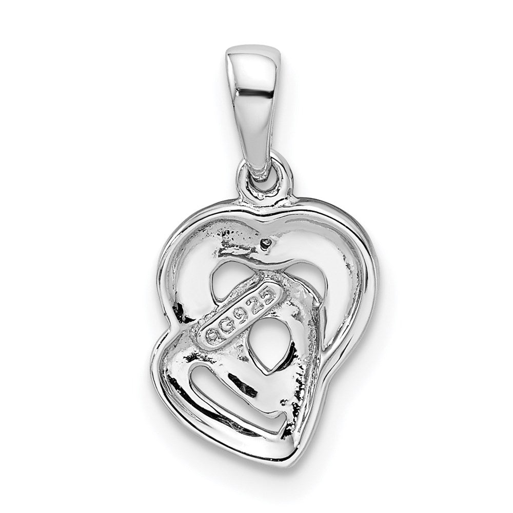 Sterling Silver Rhodium Diam. Accent Heart Pendant QDX264