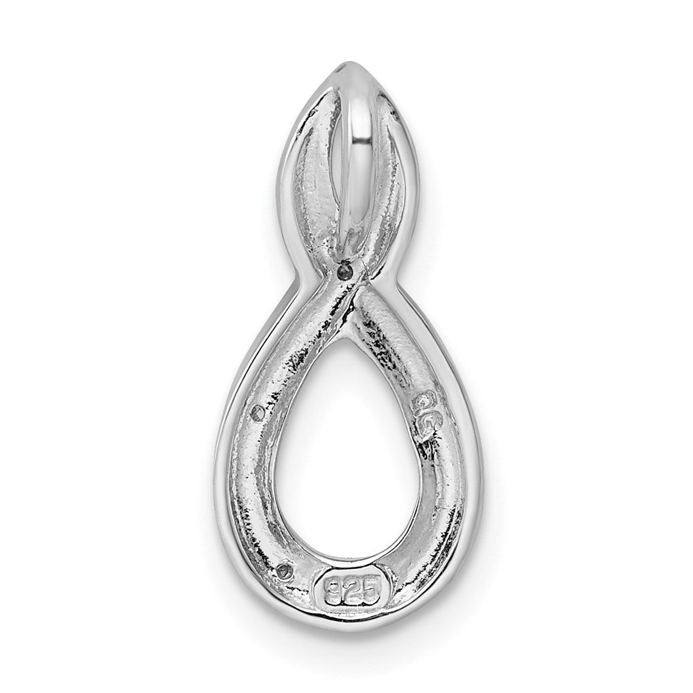 Sterling Silver Rhodium Diamond Figure-8 Chain Slide QDX337
