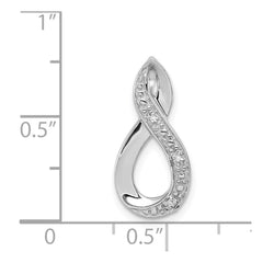 Sterling Silver Rhodium Diamond Figure-8 Chain Slide QDX337