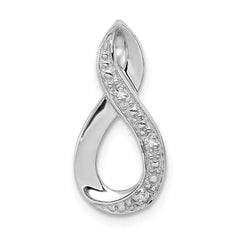 Sterling Silver Rhodium Diamond Figure-8 Chain Slide QDX337