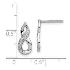 QDX338 Sterling Silver Rhodium Diamond Post Earrings