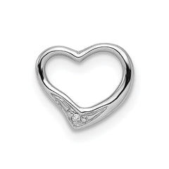 Sterling Silver Rhodium Diamond Floating Heart Pendant QDX353
