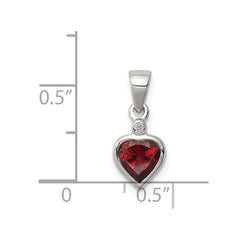 Sterling Silver Rhodium Garnet Diamond Pendant QDX607