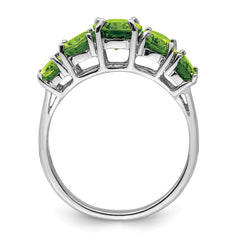 Sterling Silver Rhodium Peridot Ring