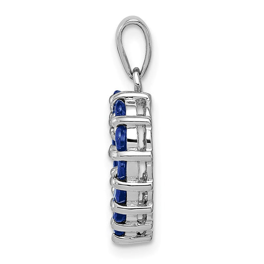 Sterling Silver Rhodium-plated Sapphire Pendant QDX868