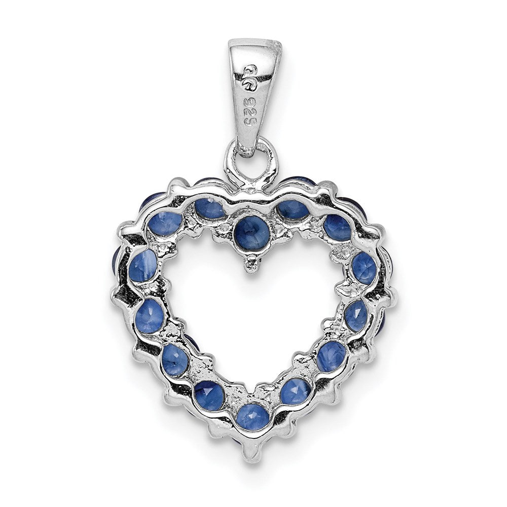 Sterling Silver Rhodium-plated Sapphire Pendant QDX868