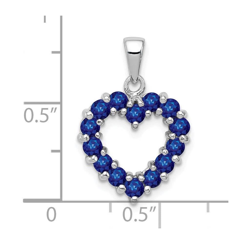 Sterling Silver Rhodium-plated Sapphire Pendant QDX868