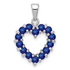 Sterling Silver Rhodium-plated Sapphire Pendant QDX868