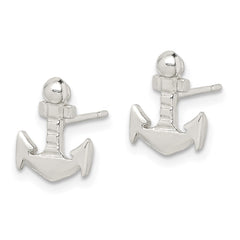 QE100 Sterling Silver Anchor Mini Post Earrings