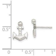 QE100 Sterling Silver Anchor Mini Post Earrings