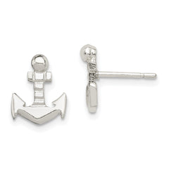 QE100 Sterling Silver Anchor Mini Post Earrings