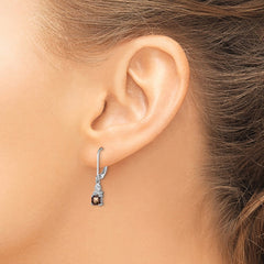 QE10213SQ Sterling Silver Rhodium-plated Smoky Quartz and Diamond Earrings