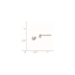 QE11248APR Sterling Silver Madi K Rhodium-plated Polished April White Preciosa Crystal Heart Children's Post Earrings