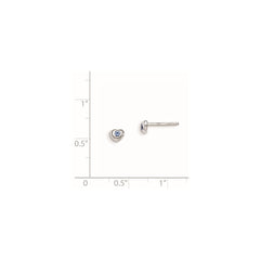 QE11248DEC Sterling Silver Madi K Rhodium-plated Polished December Blue Preciosa Crystal Heart Children's Post Earrings