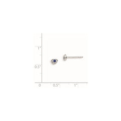 QE11248SEP Sterling Silver Madi K Rhodium-plated Polished September Blue Preciosa Crystal Heart Children's Post Earrings