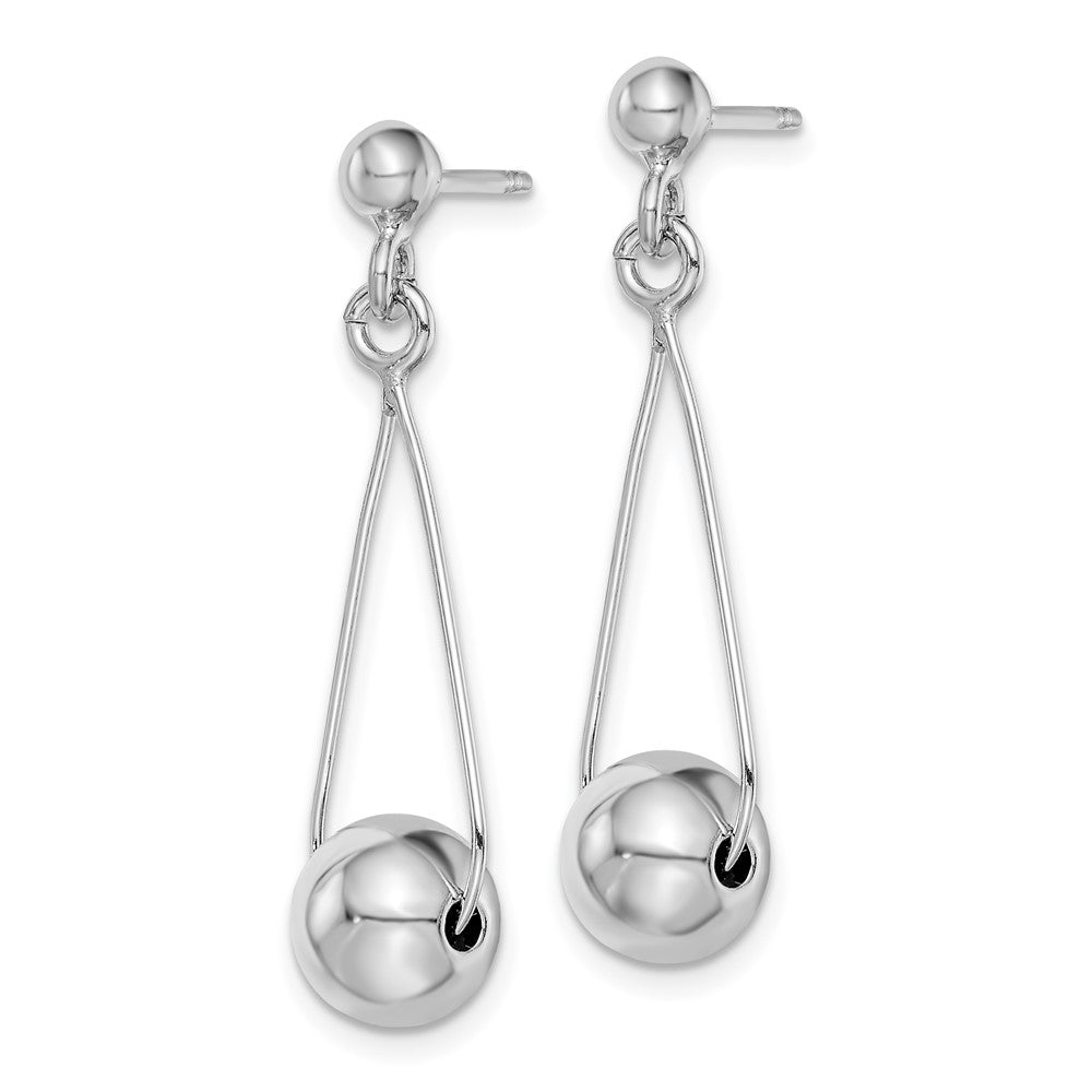 QE11368 Sterling Silver Rhodium-plated Post Dangle Earrings