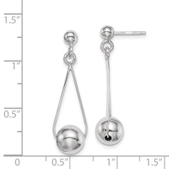 QE11368 Sterling Silver Rhodium-plated Post Dangle Earrings