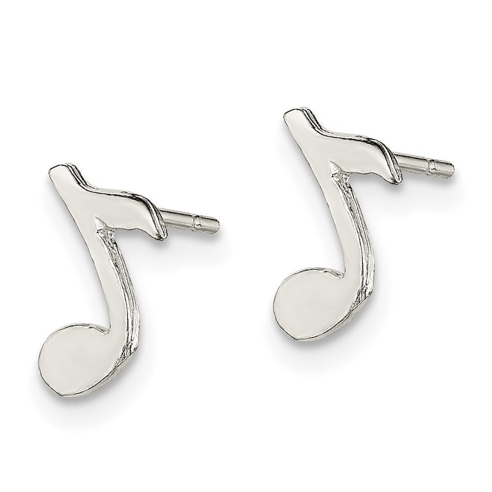 QE115 Sterling Silver Musical Note Mini Earrings