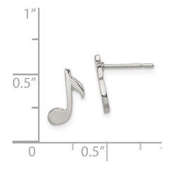 QE115 Sterling Silver Musical Note Mini Earrings