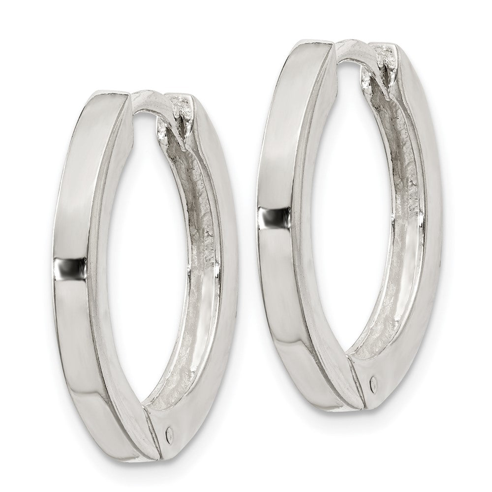 QE11544 Sterling Silver 2.5x20mm Hinged Hoop Earrings