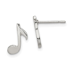 QE115 Sterling Silver Musical Note Mini Earrings