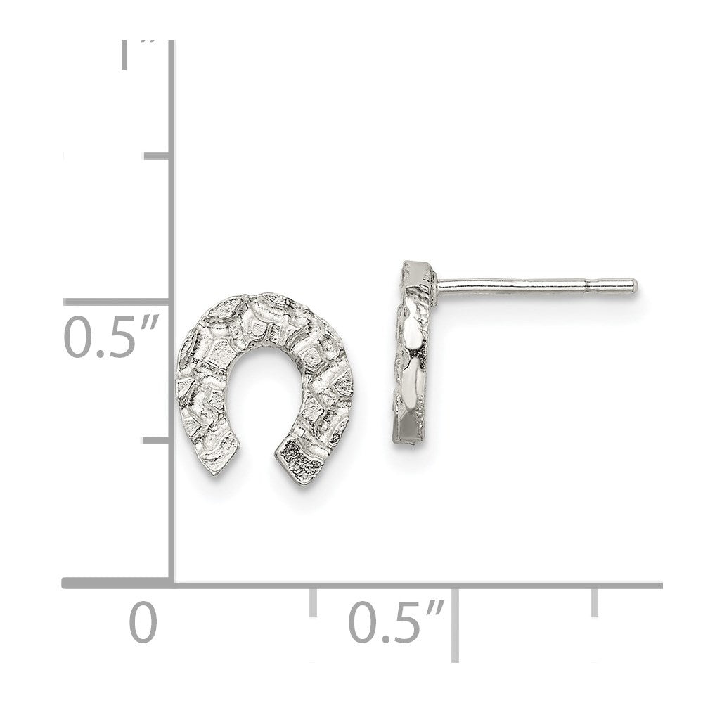 QE117 Sterling Silver Horseshoe Mini Earrings