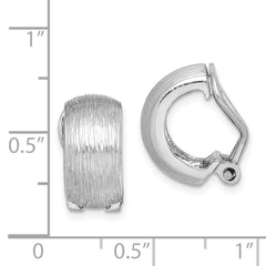 QE11710 Sterling Silver Rhodium-plated D/C Non-Pierced J-Hoop Earrings