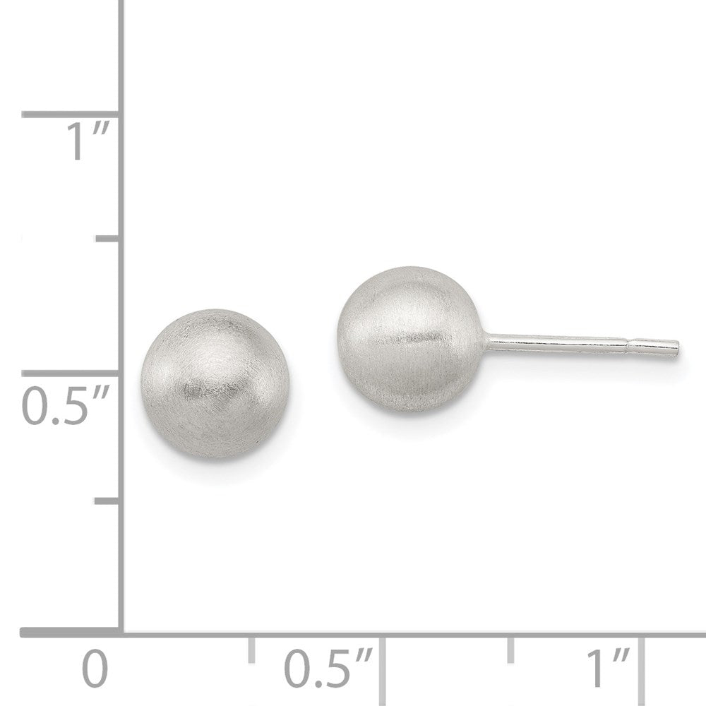 QE11748 Sterling Silver Polished 7mm Laser-cut Post Earrings