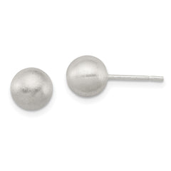 QE11748 Sterling Silver Polished 7mm Laser-cut Post Earrings