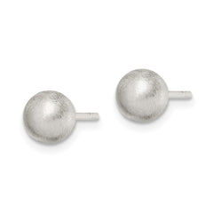 QE11749 Sterling Silver Polished 6mm Laser-cut Post Earrings