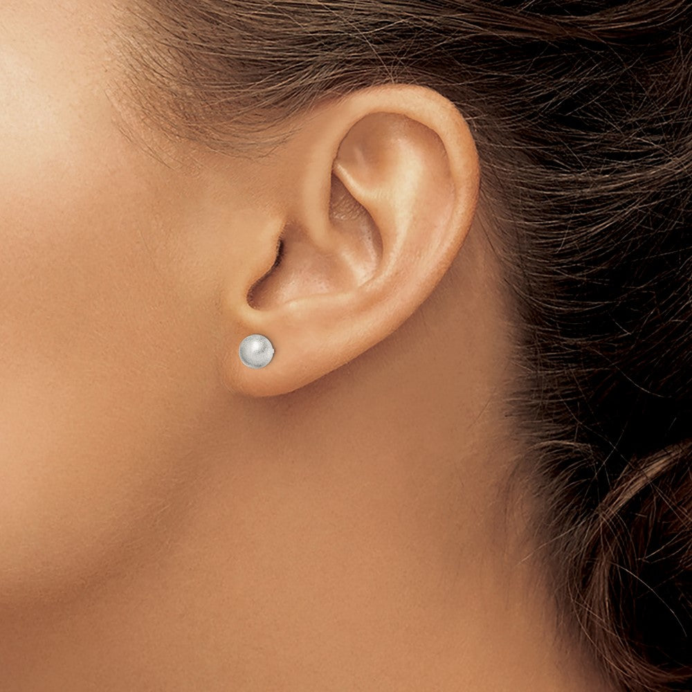 QE11749 Sterling Silver Polished 6mm Laser-cut Post Earrings
