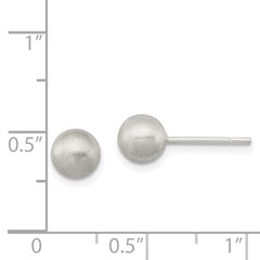QE11749 Sterling Silver Polished 6mm Laser-cut Post Earrings