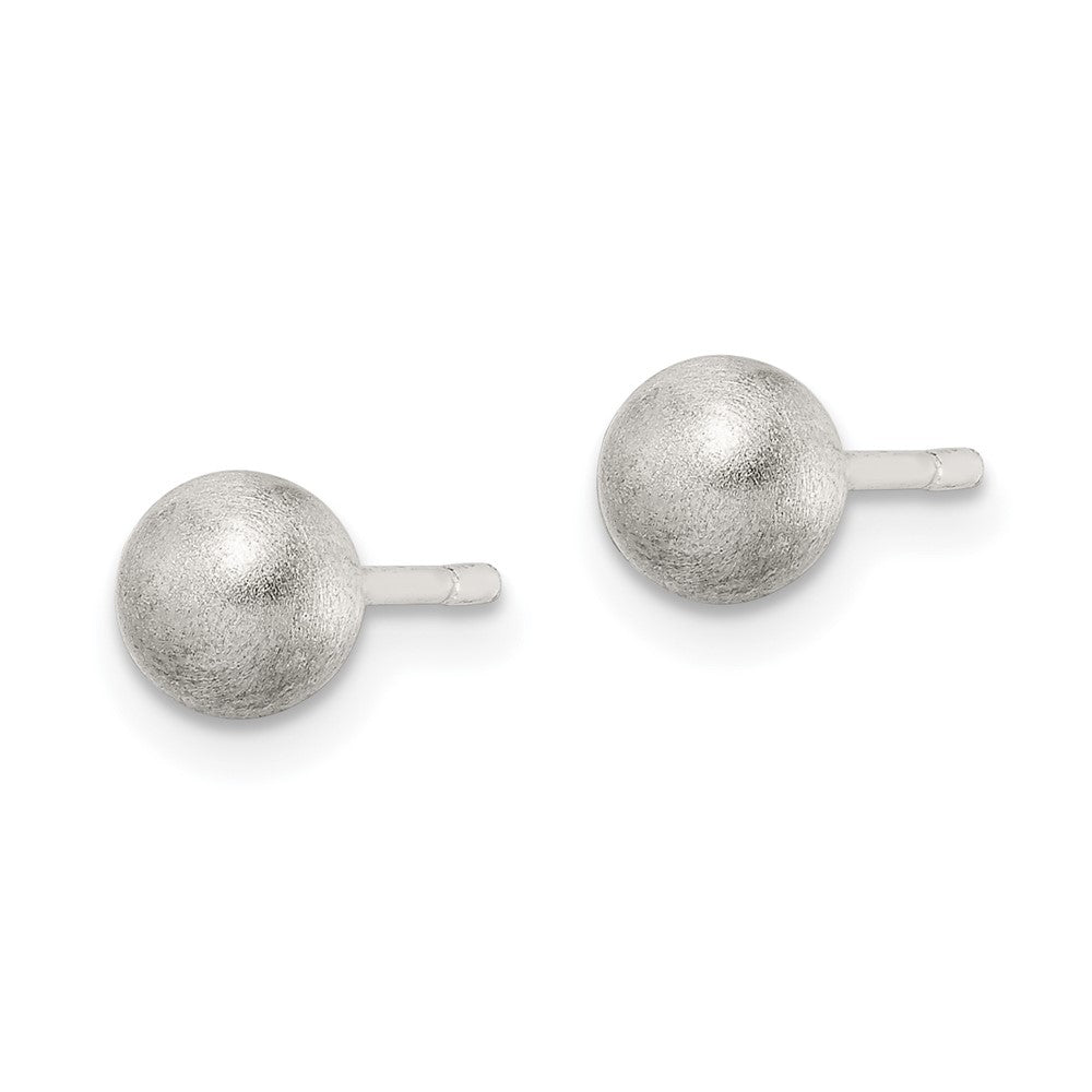 QE11750 Sterling Silver Polished 5mm Laser-cut Post Earrings
