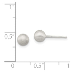 QE11750 Sterling Silver Polished 5mm Laser-cut Post Earrings