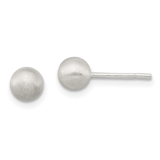 QE11750 Sterling Silver Polished 5mm Laser-cut Post Earrings