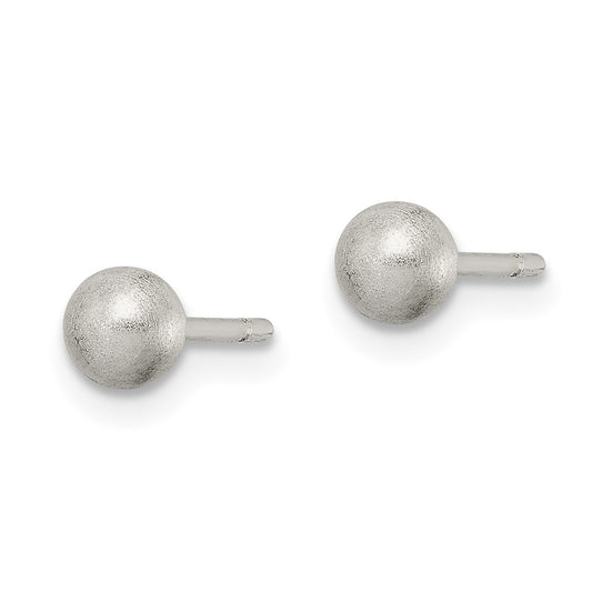 QE11751 Sterling Silver Polished 4mm Laser-cut Post Earrings