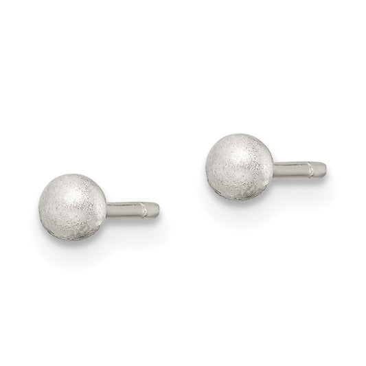 QE11752 Sterling Silver Polished 3mm Laser-cut Post Earrings