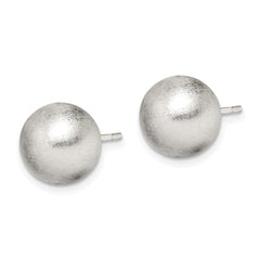 QE11754 Sterling Silver Polished 10mm Laser-cut Post Earrings