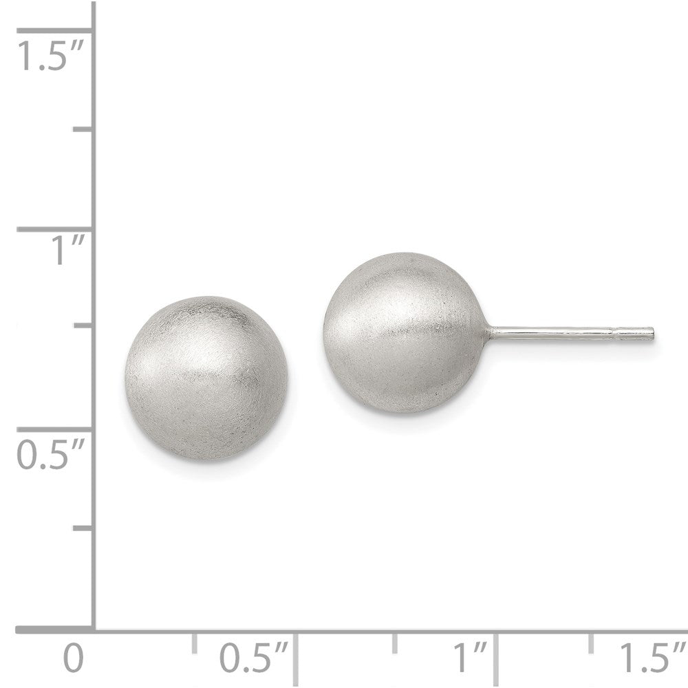 QE11754 Sterling Silver Polished 10mm Laser-cut Post Earrings