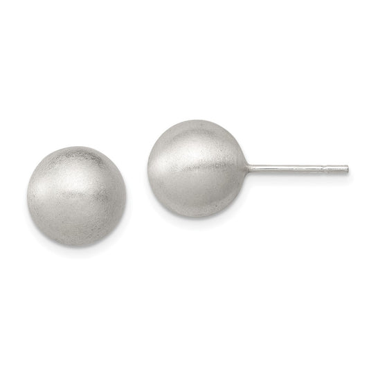 QE11754 Sterling Silver Polished 10mm Laser-cut Post Earrings