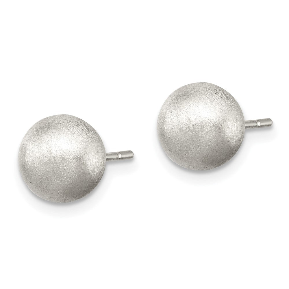 QE11756 Sterling Silver Polished 8mm Laser-cut Post Earrings