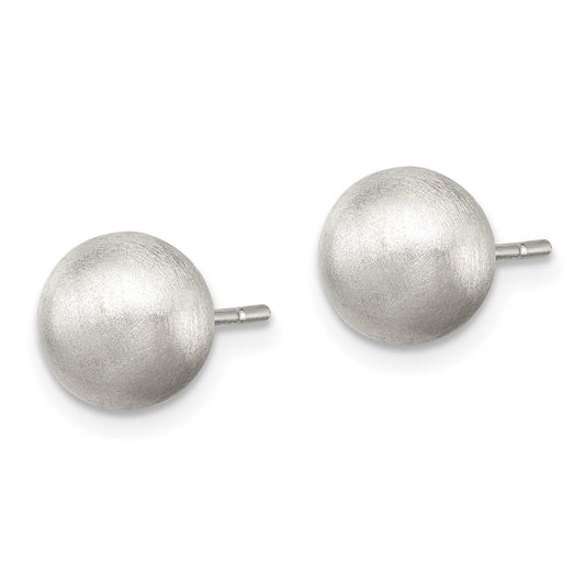 QE11756 Sterling Silver Polished 8mm Laser-cut Post Earrings