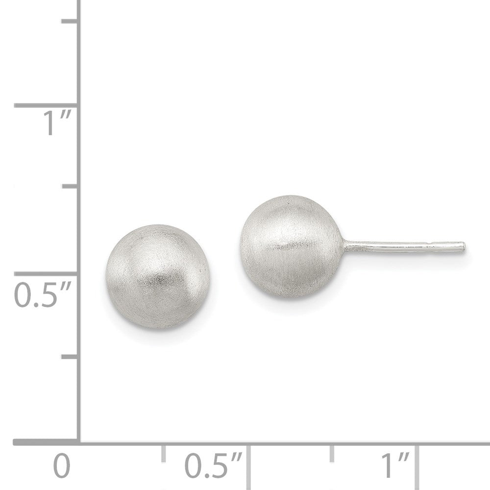 QE11756 Sterling Silver Polished 8mm Laser-cut Post Earrings