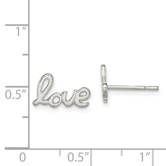 QE11757 Sterling Silver Polished Love Post Earrings