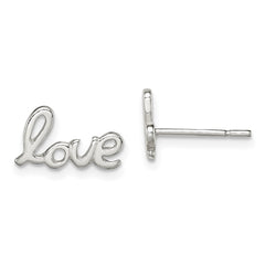 QE11757 Sterling Silver Polished Love Post Earrings