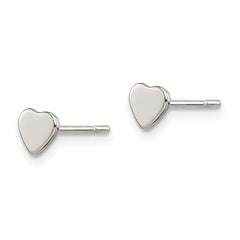 QE11761 Sterling Silver Polished Heart Post Earrings