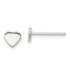 QE11761 Sterling Silver Polished Heart Post Earrings