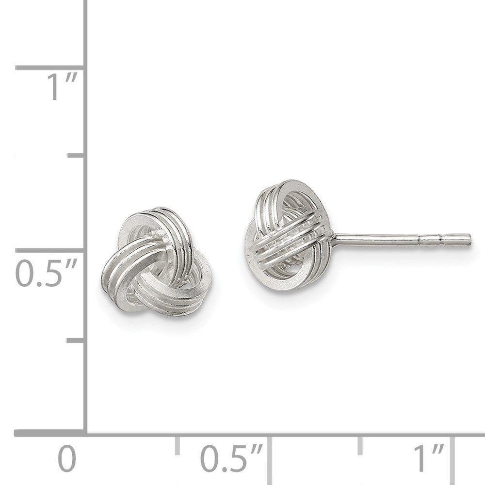 QE11774 Sterling Silver Polished Fancy Love Knot Post Earrings