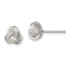 QE11774 Sterling Silver Polished Fancy Love Knot Post Earrings