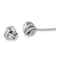 QE11782 Sterling Silver Rhodium-plated Double Knot Post Earrings